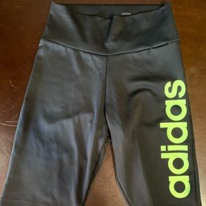 Adidas Black & Lime Green Biker Shorts Size Small